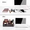 Kingfom™ 7 Desk Organiser, Storage Compartment, Multifunctional Functional, Faux Leather