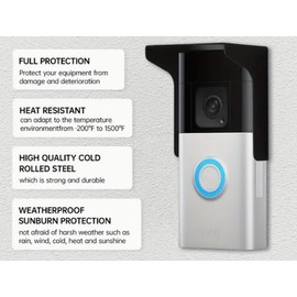 Universal Ring Doorbell Cover & Rain Shield - Compatible with Ring Doorbell Models - Waterproof Security Protector - Durable Weatherproof Design for Outdoor Use - Easy Installation Doorbell Accessory