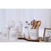 TRUU DESIGN Farmhouse Modern Ceramic Flour Jar,Creamy White, Wording "