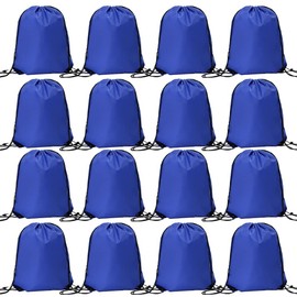 Bulk Drawstring Bags, Polyester Draw String Bags, Gym Sports Cinch Bag Drawstring Backpack for Women Men, Royal Blue, 运动