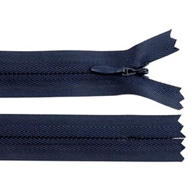 cyclingcolors 2x Cerniera invisibile N°3 20 cm – chiusura lampo in poliestere con cursore, estremità aperta, per cucito sartoria abbigliamento giacche cappotti – blu scuro