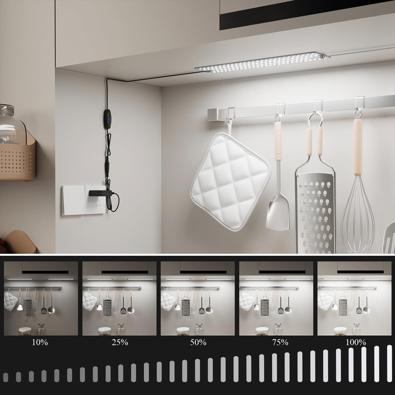 Undercabinet Lights for Kitchen 1000lm 108 LEDs, 2-Pack Under Cabinet