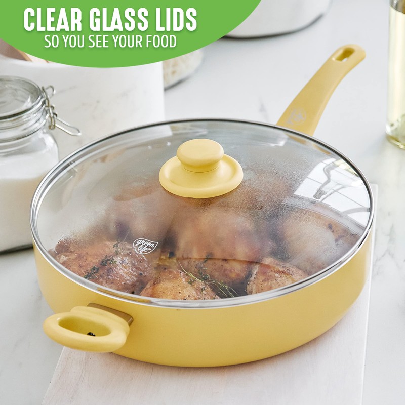 Greenlife Soft Grip Healthy Ceramic Nonstick, 5QT Saute Pan Jumbo