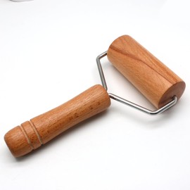 PHITUODA Wooden Rolling Pin, Ergonomic Non-Stick Pizza Baker Dough Pastry Roller for Kitchen Home Cooking Baking (T Round Type)