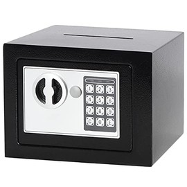 Parrency Security Digital Safe for Home Office,0.17 Cubic Home Keypad Safe,Protect Money,Jewelry,Passports Black