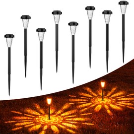 FIFlying Solar Light Outdoor 8 Pack Flame Solar Lamp Garden Outdoor Ground IP65 Waterproof Solar Light Outdoor Garden Lawn Pathway