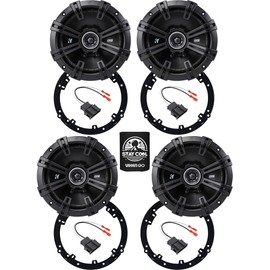 KICKER Speakers 6.5 inch for Volkswagen Jetta 2011-2023 Upgrade Kit - 4 Pack of DS Series with Adapters and Harness, Coaxial 6 1/2 Car Audio Front and Rear Door Speaker DSC6504, 43DSC6504