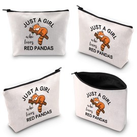 Red Panda Makeup Bag Animal Themed Gift Cute Panda Cosmetic Bag Daughter Sister Birthday Zipper Pouch (RED Pandas ku)