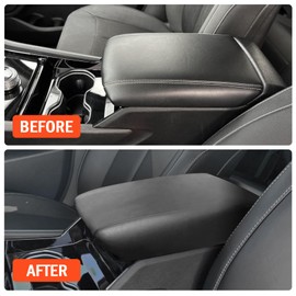 ANMOSVO Center Console Cover for Jeep Grand Cherokee 2022 2023 2024 2025/ Grand Cherokee L 2021-2025 Armrest Box Cover Pad Console Lid Protector for Jeep Accessories (Black)