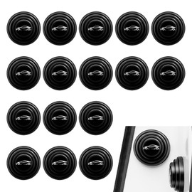 DACIRTY 16 PCS Door Shock Absorber Cushion, Noise Reducing Silicone Door Edge Protection Cushion, Adhesive Backed Installation Replacement Accessory for Most Cars Trucks (Black)