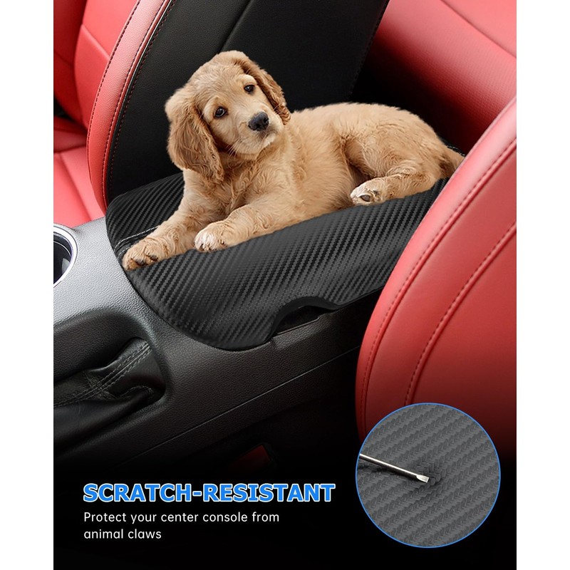 INTGET Car Center Console Cover for Ford Mustang Accessories 2015-2024