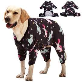 LovinPet Pet Pajamas for Dogs Large - Post-Surgical Recovery Pajamas for Big Dogs, Lightweight Pullover Dog Pajamas, Full Coverage Dog pjs, Wild Horses Galloping Print /2XL