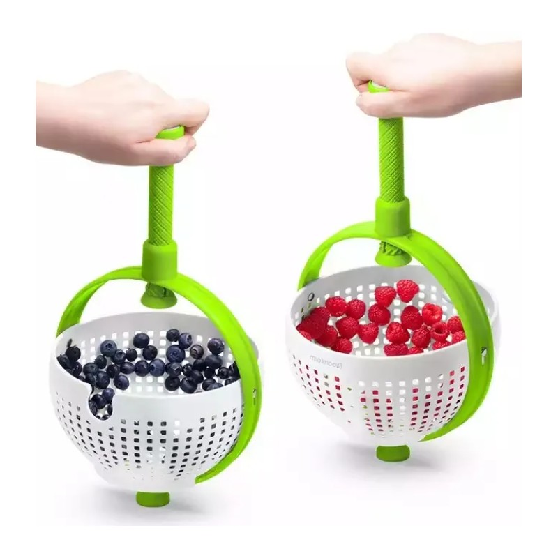 Kitchen Drainage Basket Colander Salad Spinner Colander Folding Handle