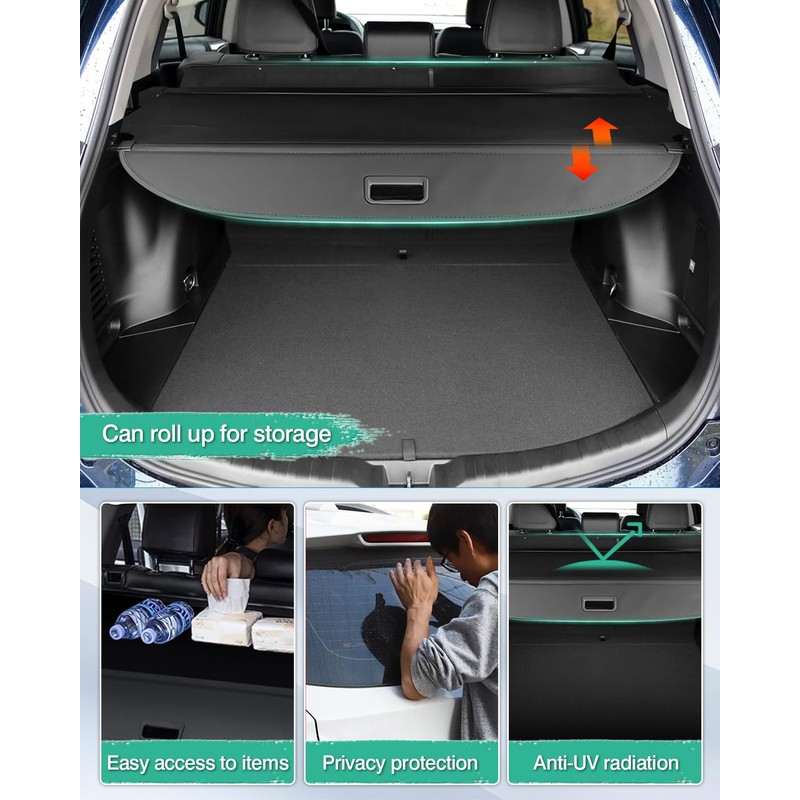 Powerty Cargo Cover for Toyota RAV4 2013-2018, Retractable Trunk Cover