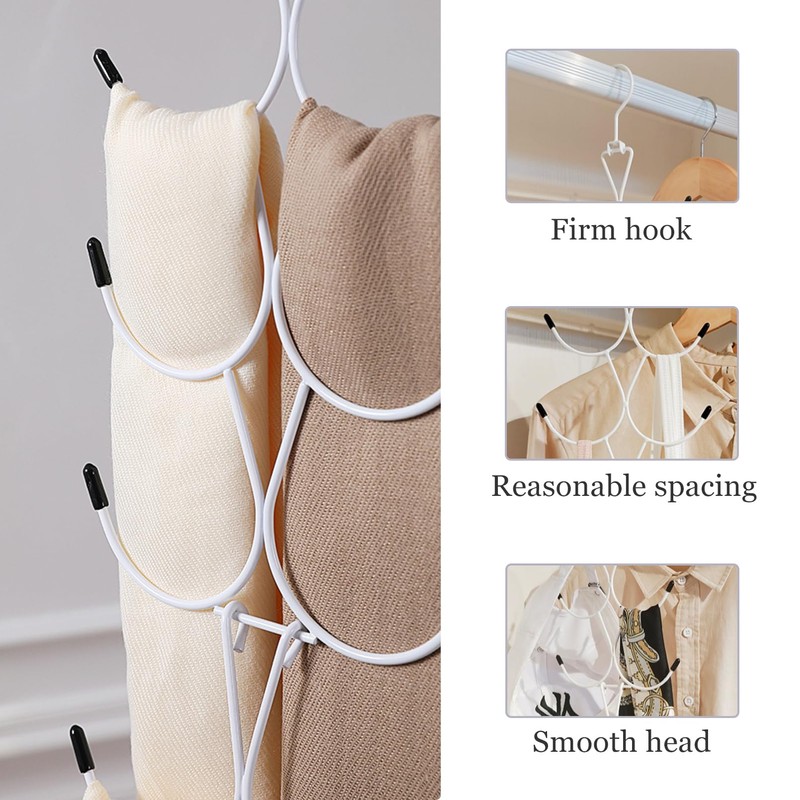 1 Pack Scarf Hanger,Scarf Organizer with 12 Hooks,Foldable Tie Hanger