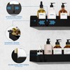 Wisfame Shower Caddy Black,40cm Adhesive Shower Shelve with Large Capacity,