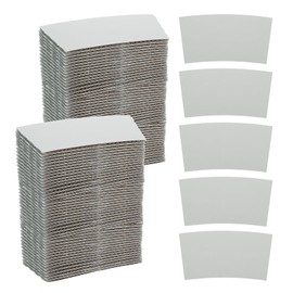 sourcing map 100pcs Disposable Coffee Cup Sleeves, Cardboard Cup Sleeves for Paper Cups Insulation Hand Protection, Hot Drink Holder for Home Office Use Gray