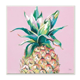 Stupell Industries Cropped Pineapple Composition Pink Color Pop, Design by Patricia Pinto Wall Plaque, 12 x 12