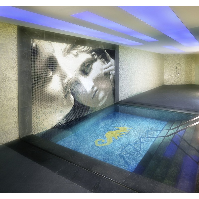 Pool Mosaic Swimming Pool Mosaic Glass Mosaic Blue Mix Front