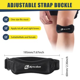 Thoquene 2 Stück Patella Bandage, Verstellbarer Patellasehnenbandage Knie, Patellasehne Band