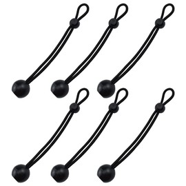 Universal Bungee Tie Downs, MARRTEUM Ball Bungee Cords Multipurpose Elastic String for Tents, Canopies, Tarp (6 Piece, Black)