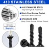 FandWay Pack of 60 Flat Head Self-Drilling Screws, Stainless Steel