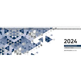 Table Landscape Calendar Blue 1W/1S 2024 29.6 x 9.9