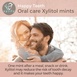 Xylitol Mints for Oral Care - Choco-Mint flavor, 100% Xylitol sweetened, Sugar Free Candy, Happy Teeth dental mints from Finland, 5oz - 240 mints