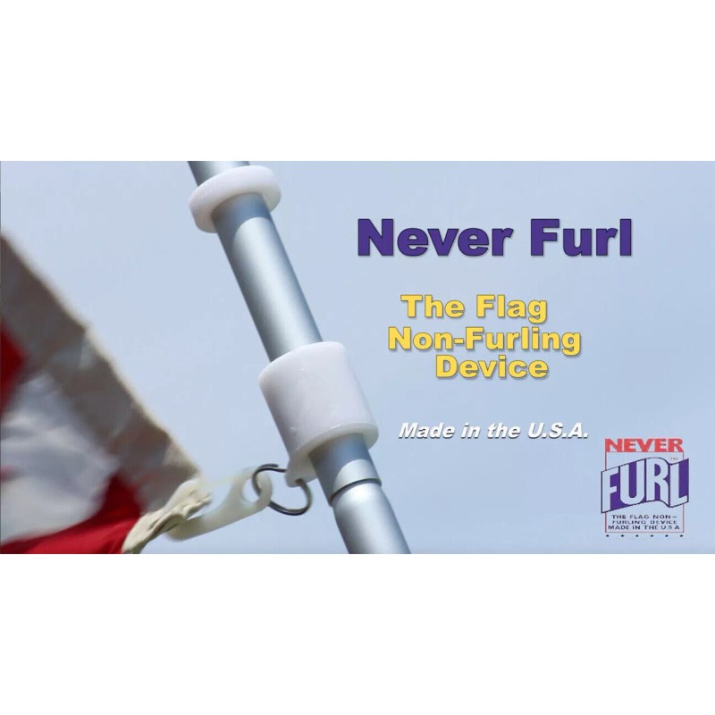 Neverfurl 1" White Never Furl Eliminates flag wrapping around pole