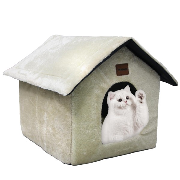 Whiwhi Plush Cat House Cat Cave Bed with Fluffy Cat