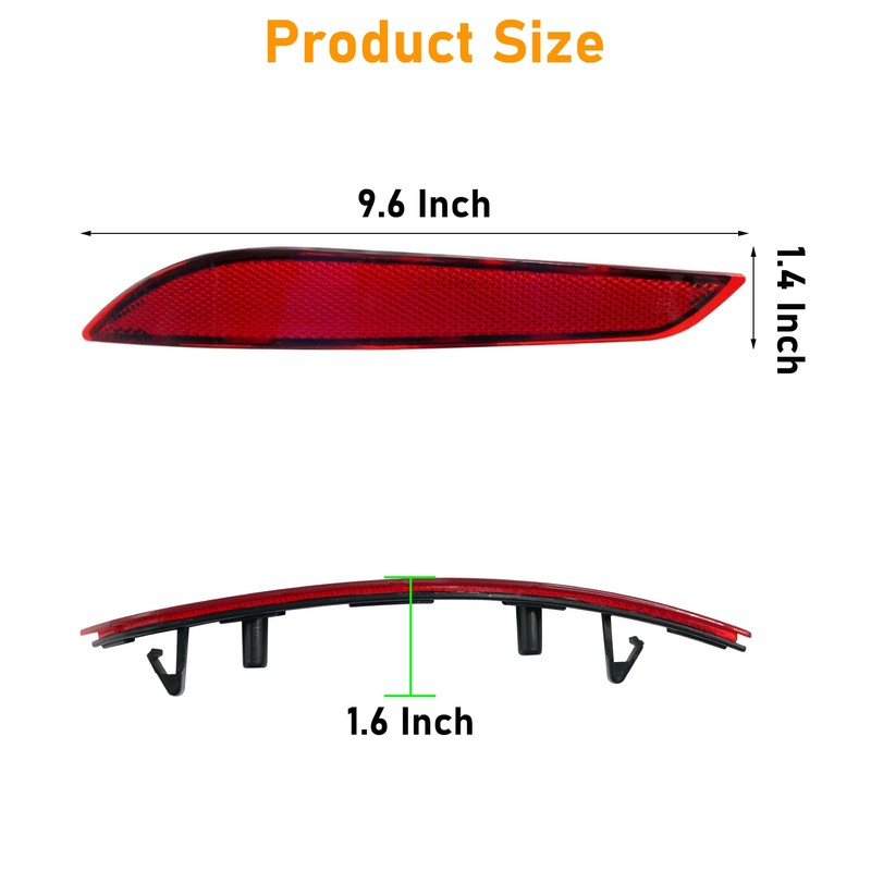Abodvu Compatible with Chevy Cruze Rear Bumper Reflector 2016-2019,Left Driver
