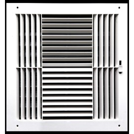 HVAC Premium 8w X 8''h Never Rust Plastic 4-Way Air Supply Register - HVAC Vent Duct Grille - Off White