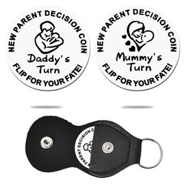 Funny New Mom Dad Gifts for New Parents Decision Coin Expectant Mother and Father Gifts Mummy Daddy Pocket Token Pamper Pregnancy Gifts for First Time Parents Gifts for Couple Parents to Be