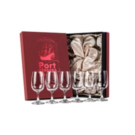 GLASSIQUE CADEAU Port and Dessert Wine, Sherry, Cordial, Aperitif Tasting Glasses | Set of 6 Small Crystal 7 oz Sippers | Mini Short Stem Nosing Taster Copitas