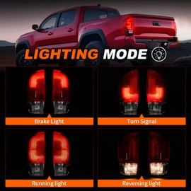 MAYELLO Pair Red Tail Lights Rear Lamps w/bulbs fit for 2016-2023 Toyota Tacoma Trucks, Plug & Play Replacment