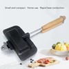 Double Sided Baking Pan Aluminium Alloy Frying Pan Wooden Handles