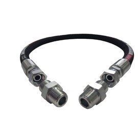 Upgraded Compressor Jumper Hose, High-Temperature 320°F, 1/2" x 40"Length, 1/2" NPT Male Connector, Both Sides Fittings Rotate Freely, 700 PSI