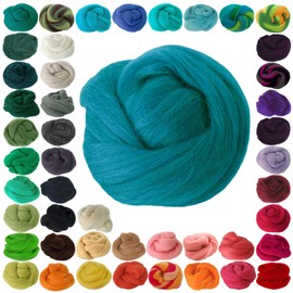 /Fairy Tale Wool 25 g # 38 Turquoise for Wet and Needle Felting Felt Wool