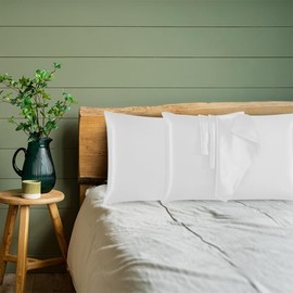 JRI Silk Satin Pillow Cases 2 Pack WHITE, Silky Pillowcases for hair and skin - (50 x 75 cm)