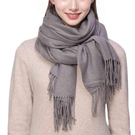 RIIQIICHY Scarf, Women's Scarf, Large Scarf, Weddings, Cashmere Touch, Solid, Thick, Warm, Birthday Gift, Christmas Gift, gray