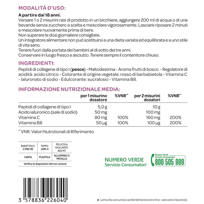 Arkopharma Collagene Capelli, Pelle e Unghie - Integratore Alimentare in