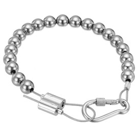 PATIKIL Flagpole Retainer Ring Flag Pole Accessories, Flag Beaded Mount Ring Fits 2" to 3" Flagpole Keep Flag Close to Pole Weight with Stainless Steel Cable for Flagpole, Gray