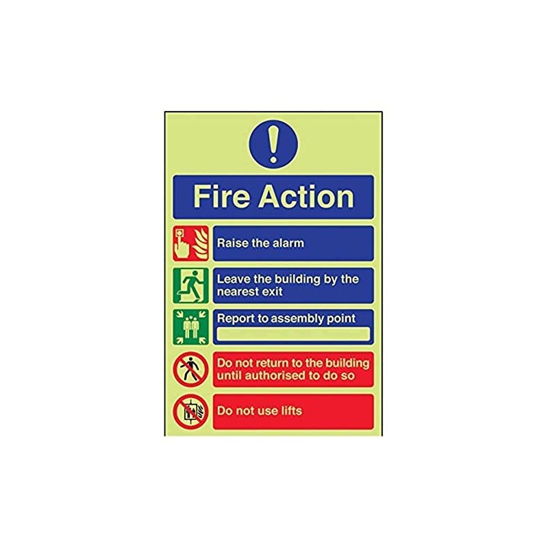 V Safety Glow In The Dark 5 Message Fire Action