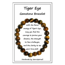 Z017TE - 8mm Tiger Eye Gemstone Bead Bracelet - Courage and Confidence - Protection - Clarity and Focus - Strength and Determination - Grounding and Balance - Handmade by Jeannieparnell