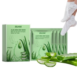 5PCS Aloe Vera Foot Peel Mask for Hard Skin,Exfoliating Foot Peeling Mask for Dead Skin,Foot Moisturiser Socks For Foot Care,Callus Remover Foot Mask,Repair Cracked Heel,Baby Soft Smooth Touch Feet