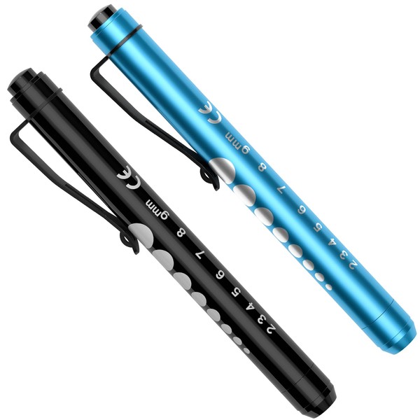 RISEMART Pen Lights for Nurses, 2Pack Reusable Medical Pen Light