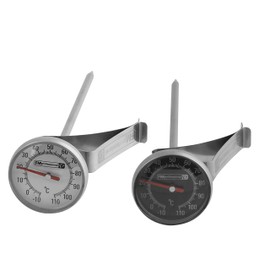 FMprofessional Beverage Thermometer 14 cm, Kitchen Thermometer Made of Stainless Steel, Temperature Meter for Optimal Coffee Enjoyment (Colour: Silver), Quantity: 2 Pieces