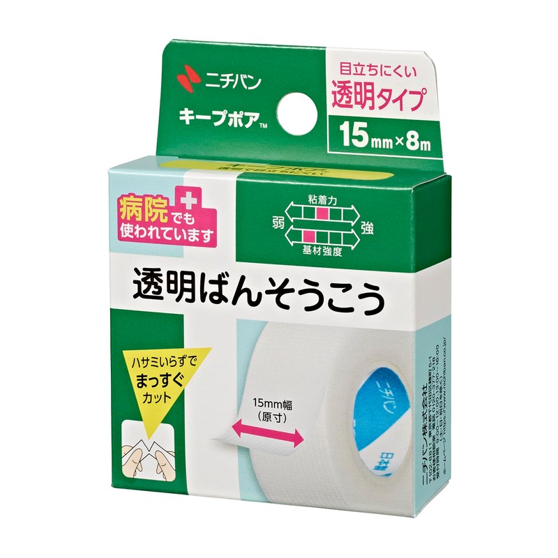 Nichiban Clear Bandage Keep Pore 15mm×8m KP158 Clear Plastic Easy