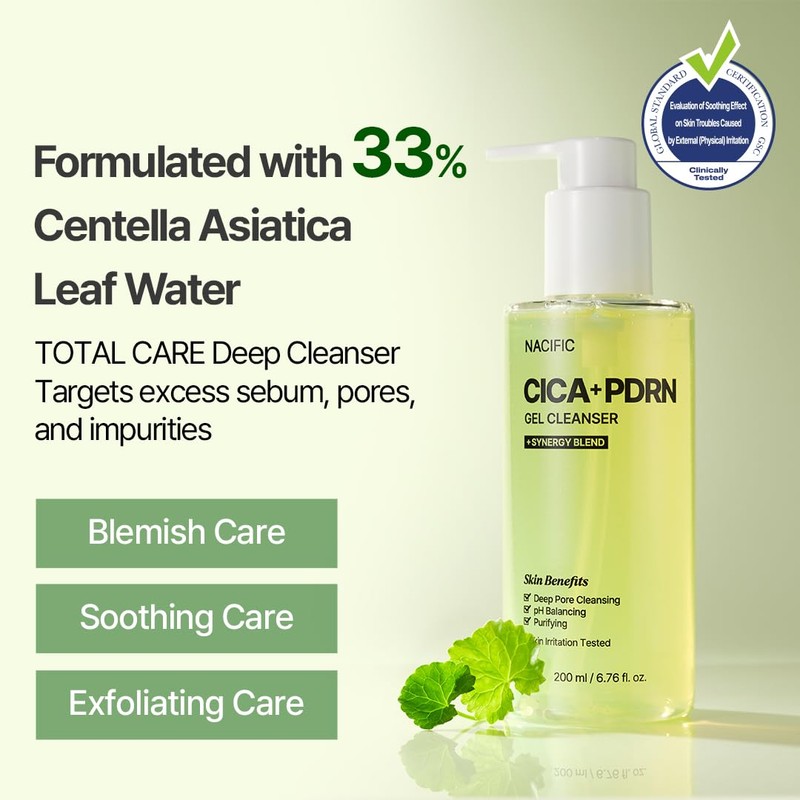 NACIFIC Cica PDRN Gel Cleanser 6.76 fl oz 200ml, Centella