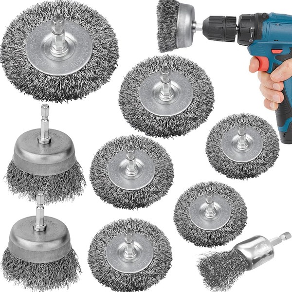 Wire Brushes for Drills, Wire Wheel Cup Brush Set with